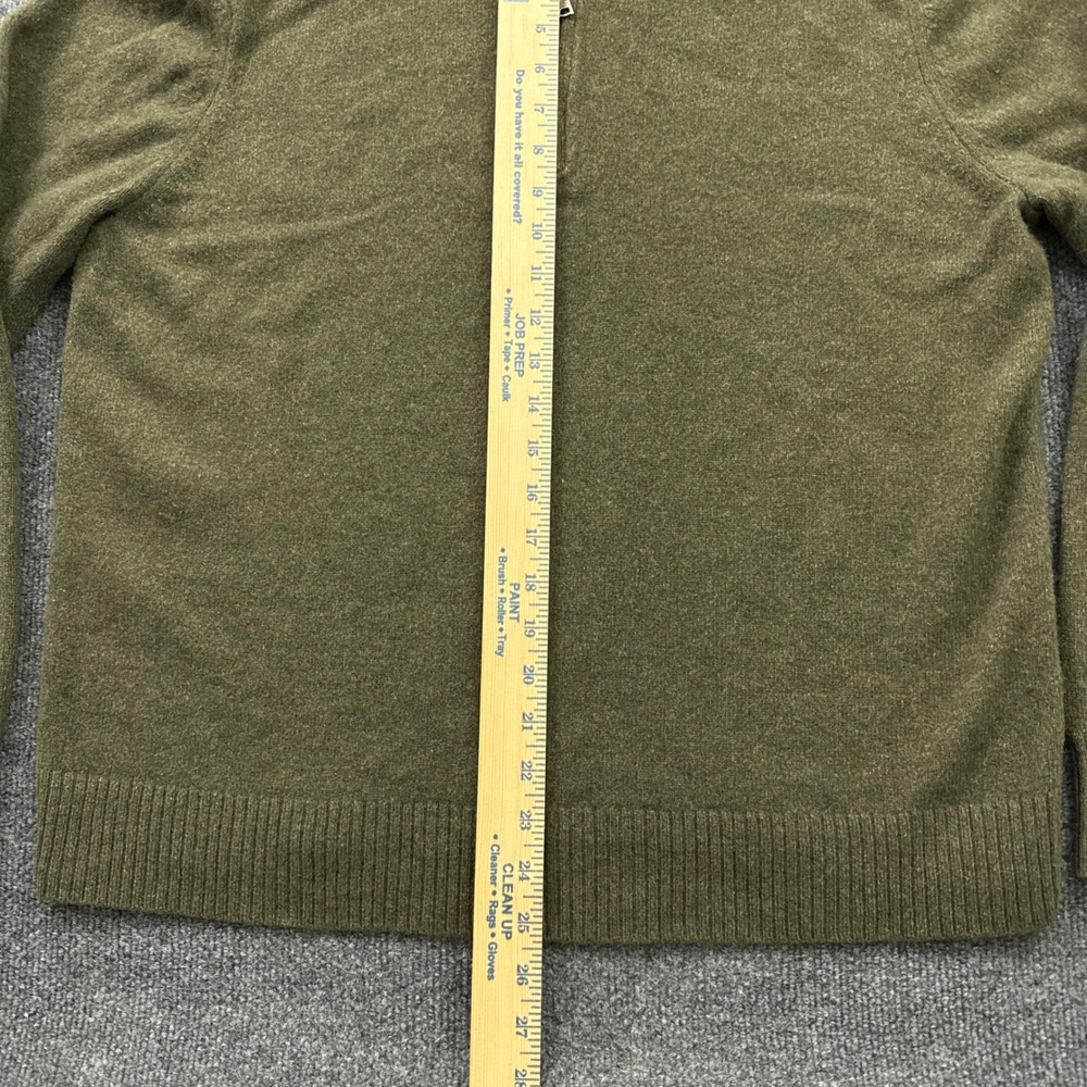 Banana Republic Quarter Zip Sweater Mens XL Olive Green Lambswool Cashmere Knit - Picture 8 of 9